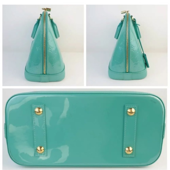 SOLD!!!😍Louis Vuitton Bleu Lagon Vernis LV Alma - Picture 4 of 9